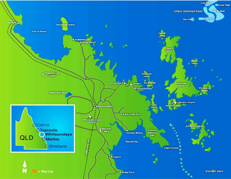 Whitsundays Map